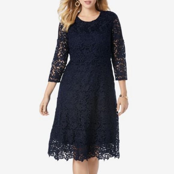 Anthropologie Dresses & Skirts - Eliza J Full Lace Missy Dress Quarter Sleeves Formal Wedding Guest Holiday Party